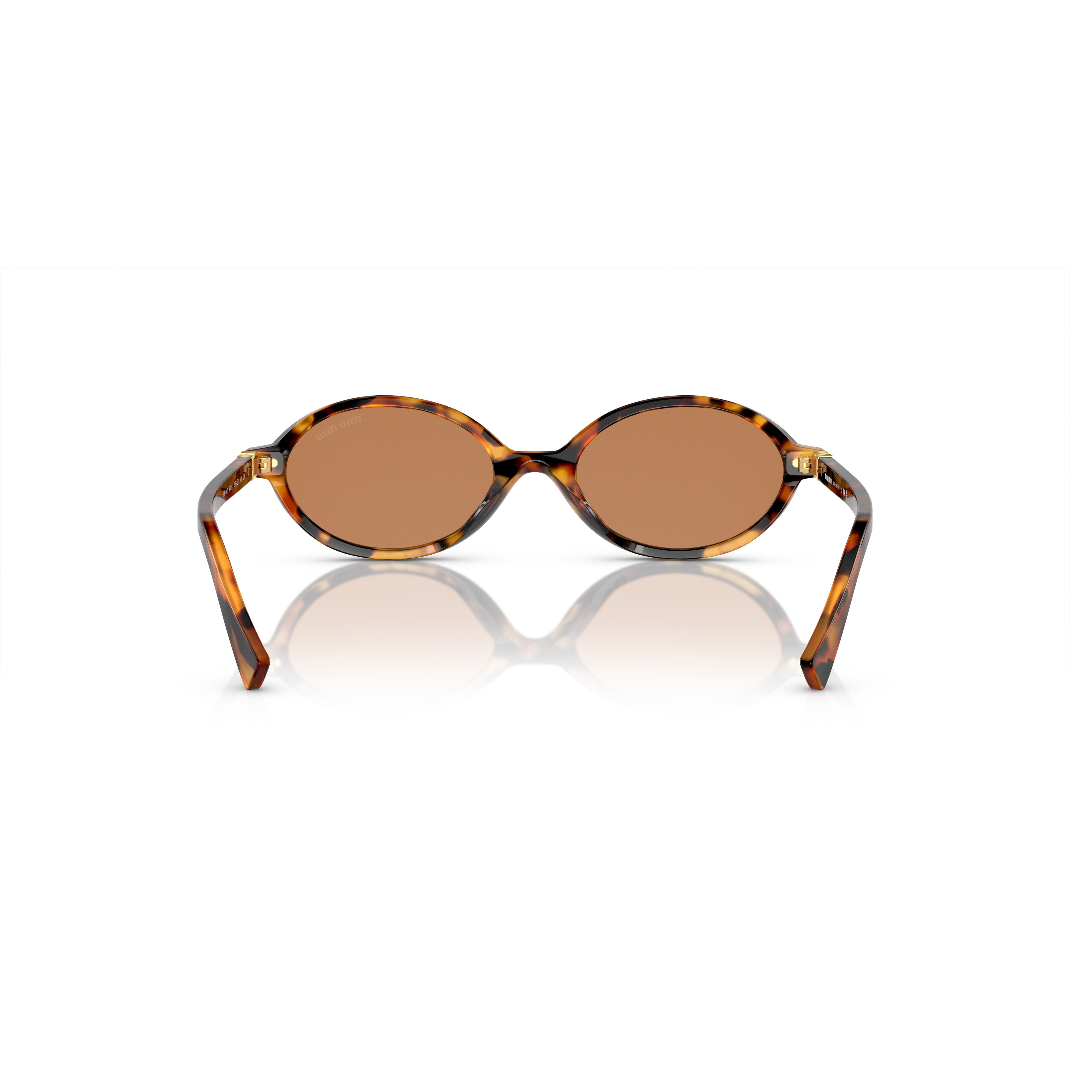 Tortoiseshell Acetate Oval Sunglasses with Gold Accents