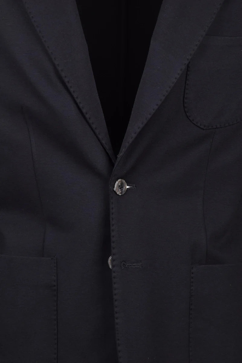 Black Cotton Viscose Stretch Jacket