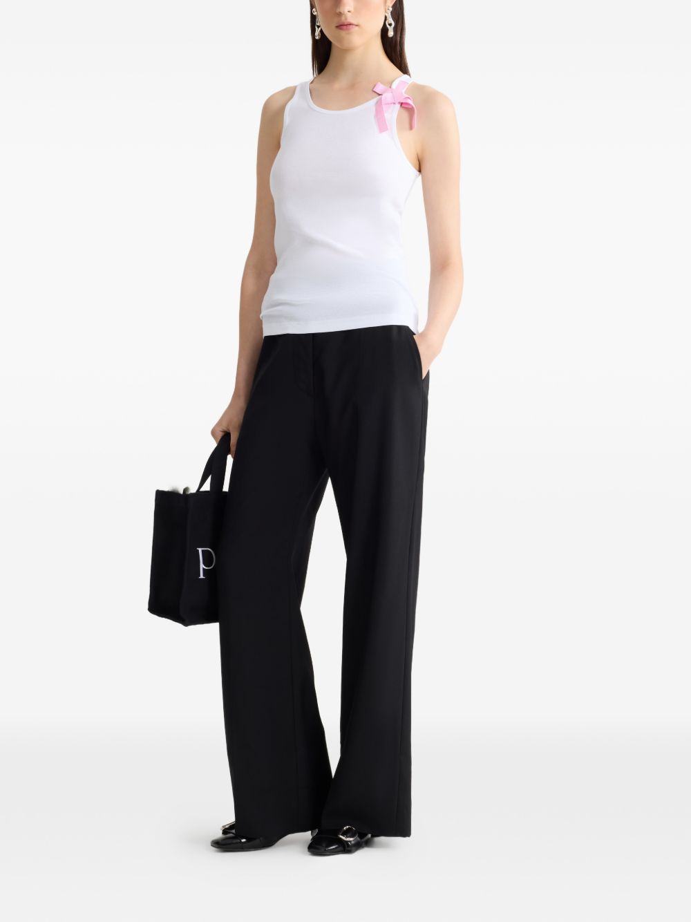 Fitted White Sleeveless Top