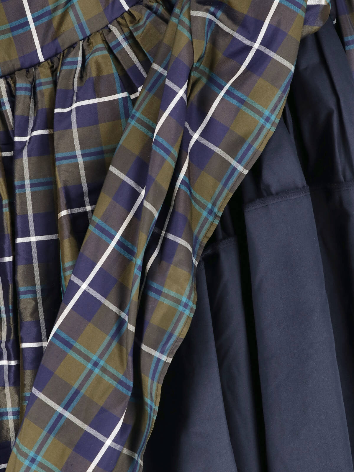 High-Waisted Plaid Skirt with Voluminous Silhouette