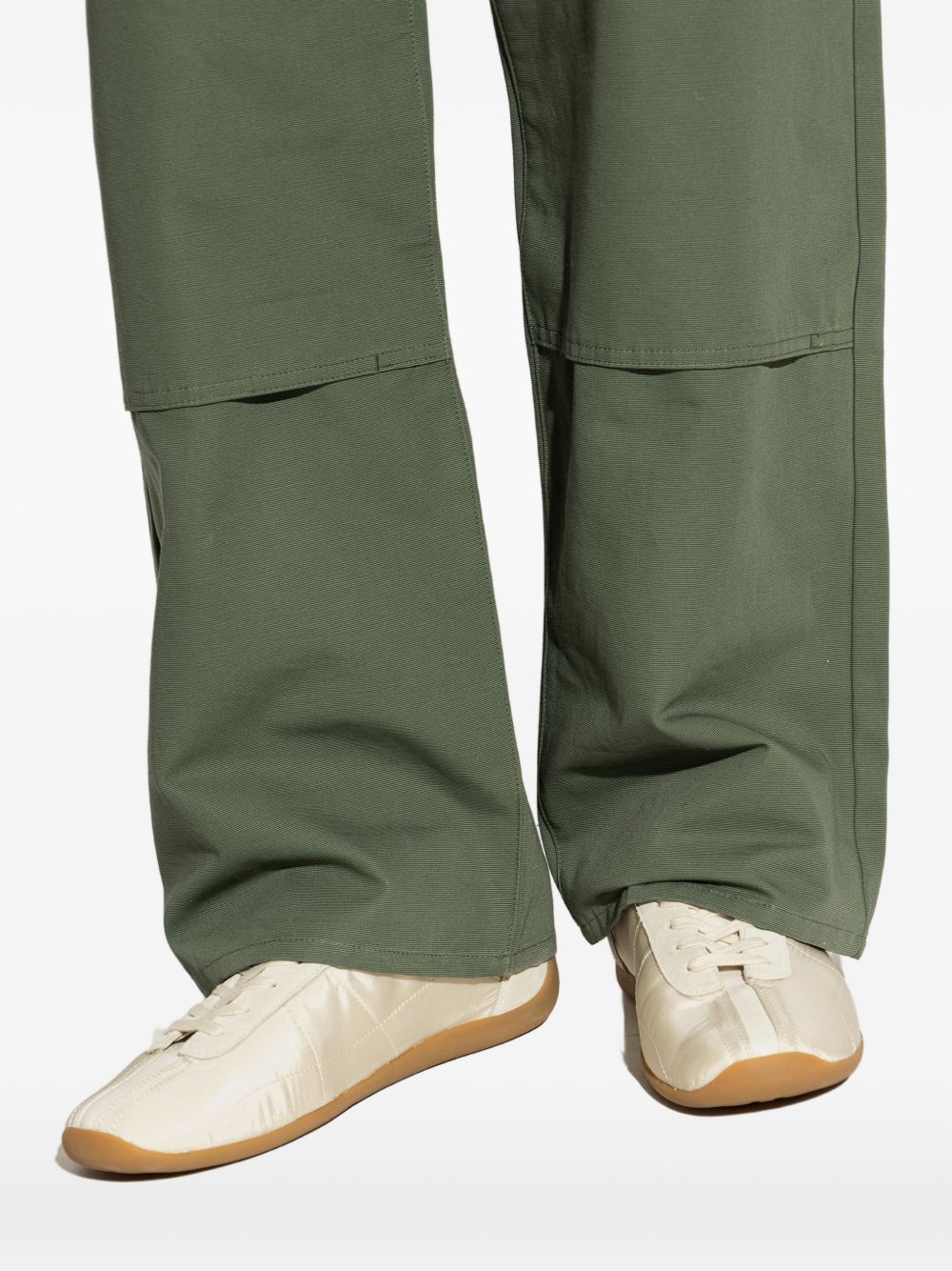 Beige Silk And Nylon Sneakers