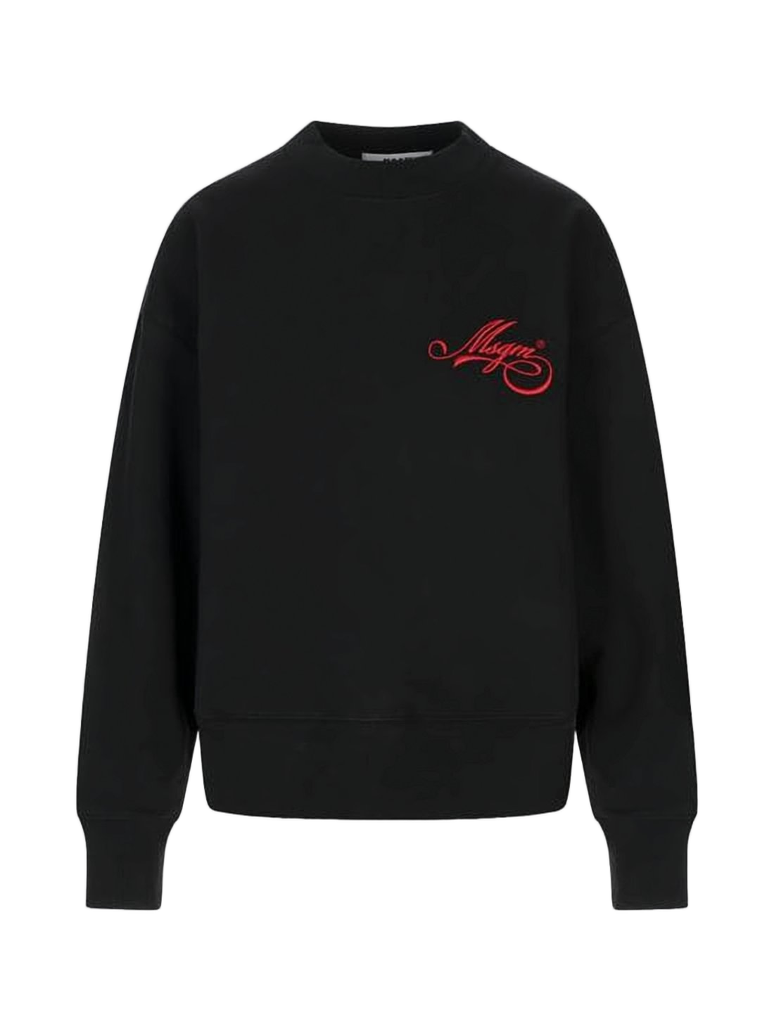 Cropped Long-Sleeved Sweatshirt with Elegant Embroidered Detail