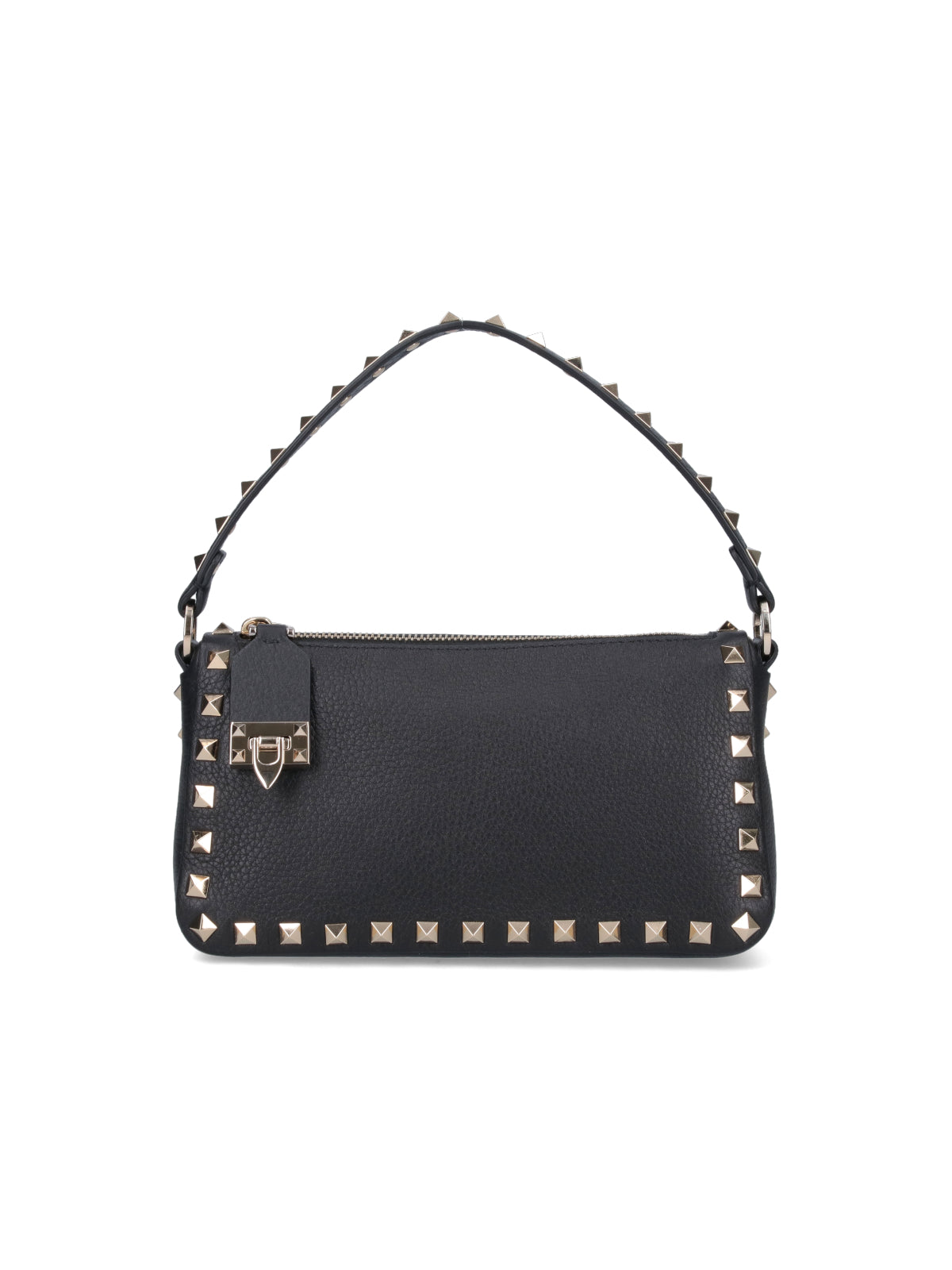 Small Rectangular Shoulder Bag with Gold-Tone Studs