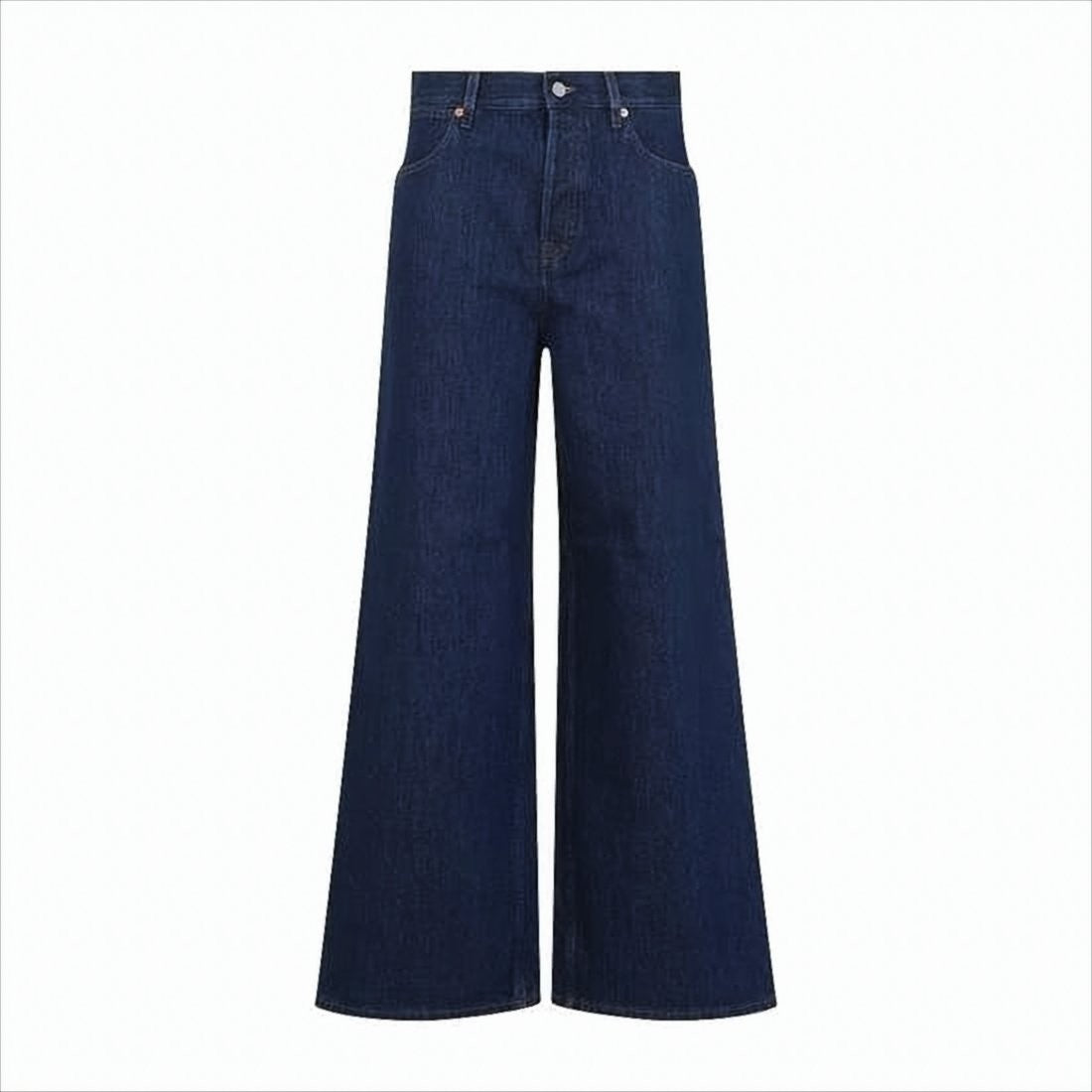 Wide-Leg Denim Trousers with High Waist