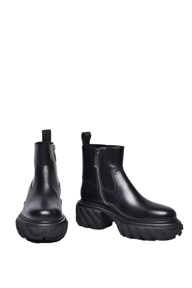 Leather Ankle Boot - Black