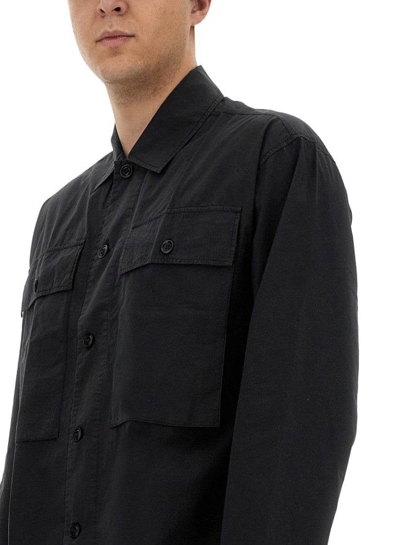 Black Military-Style Shirt
