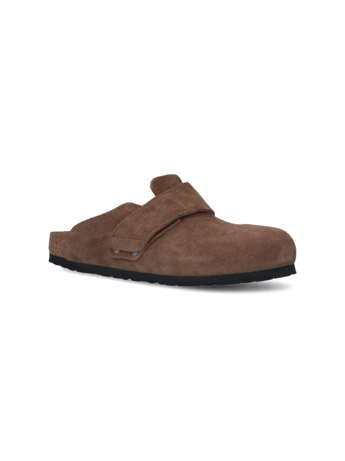Brown Loma Suede Rounded Toe Mules