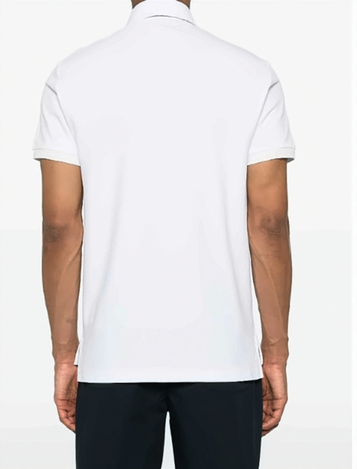 Minimalist Short-Sleeve Polo Shirt with Traditional Collar