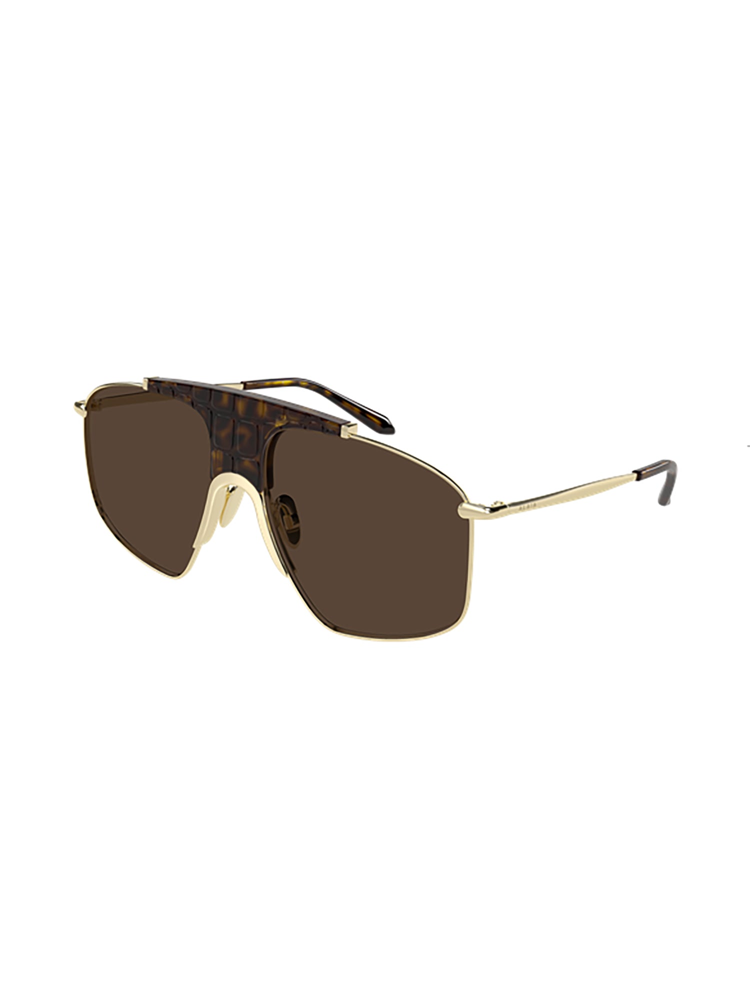 Rectangular Frame Sunglasses with Textured Bridge