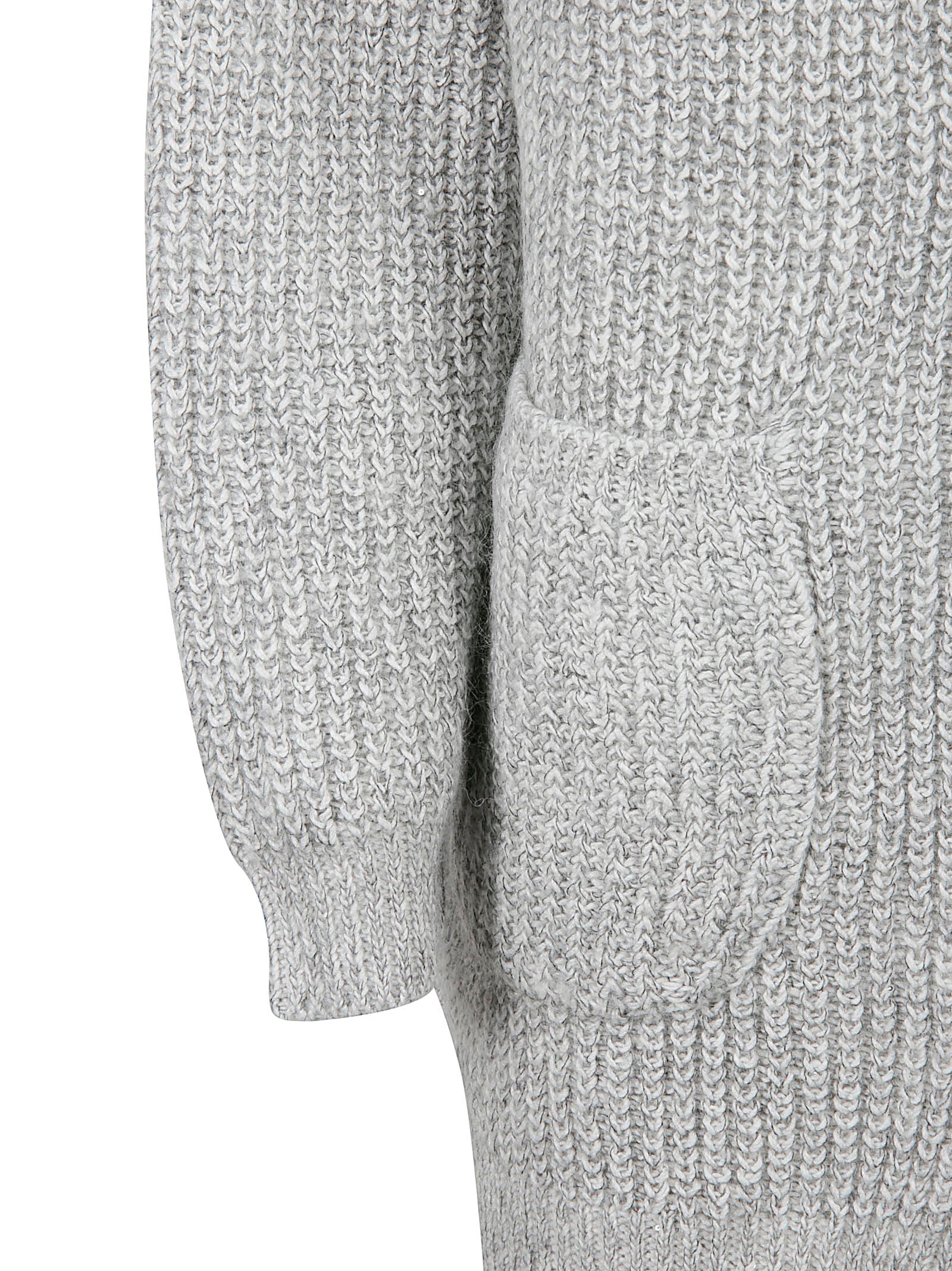 Heathered Knit Sweater with Ribbed Cuffs