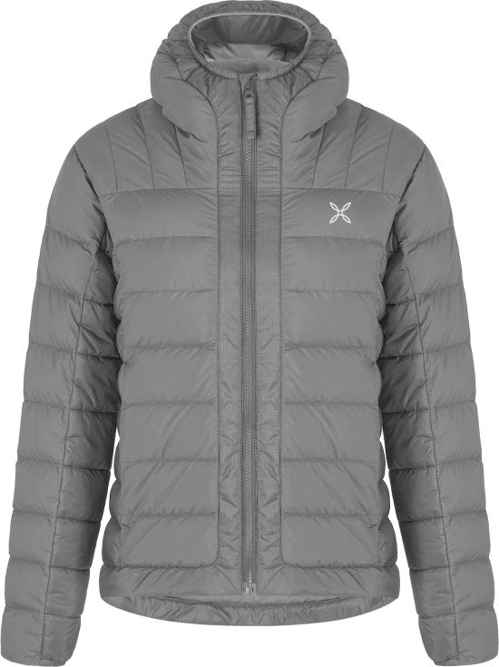 Lightweight Grey Padded Jacket With High Collar And Hood