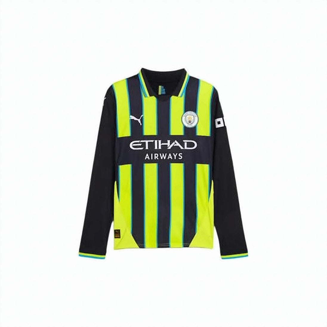 Long-Sleeve Sports Jersey with Bold Vertical Stripes