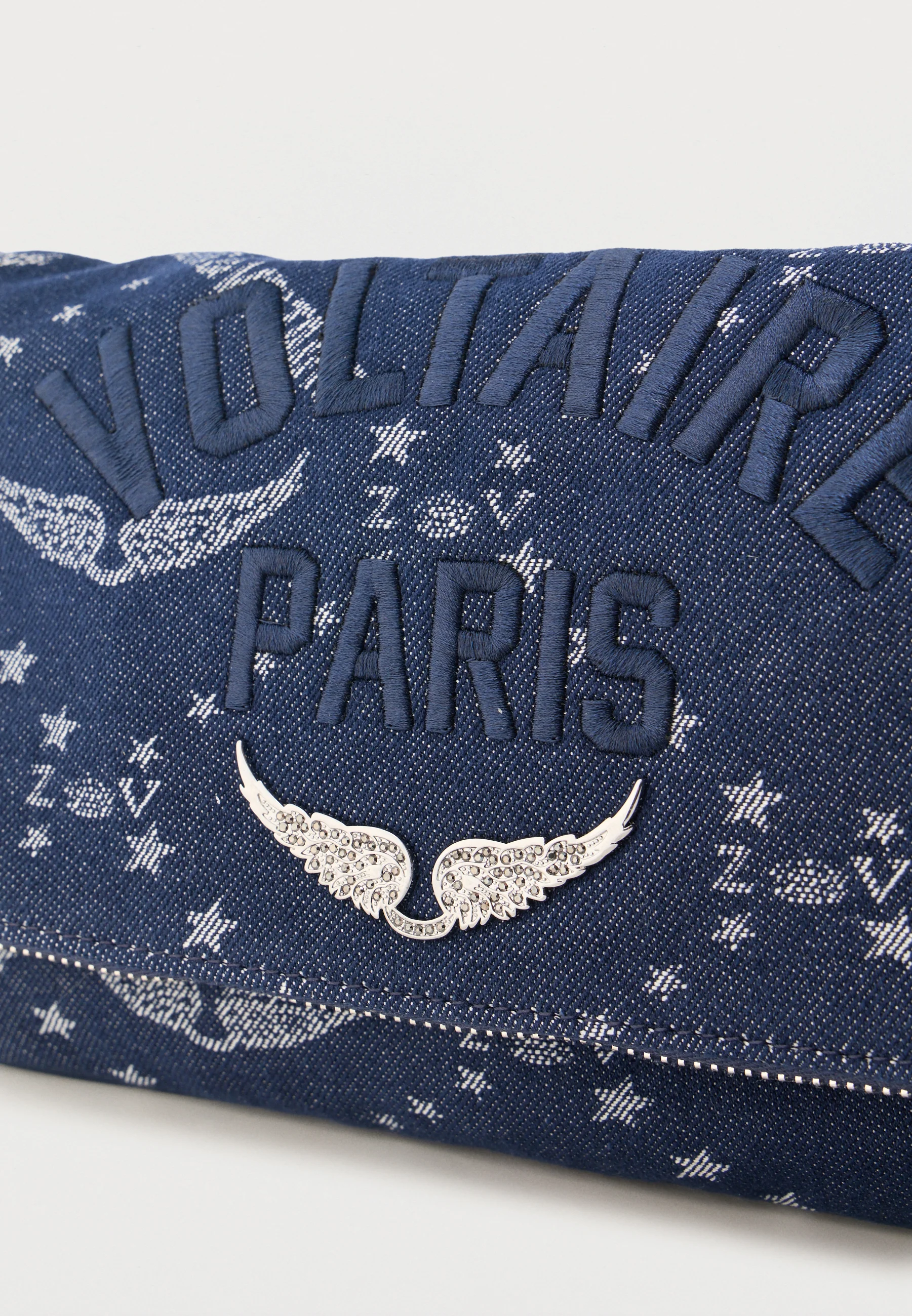 Rectangular Denim Shoulder Bag with Chain Strap