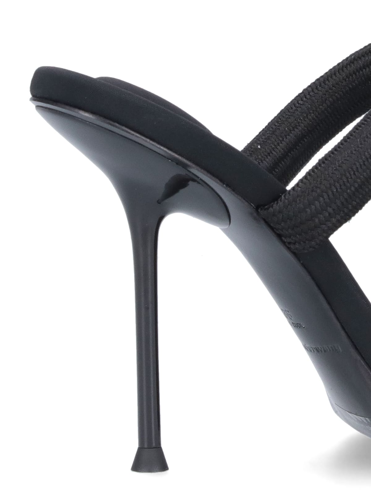 "Julie" Sandals, In Black Padded Nylon