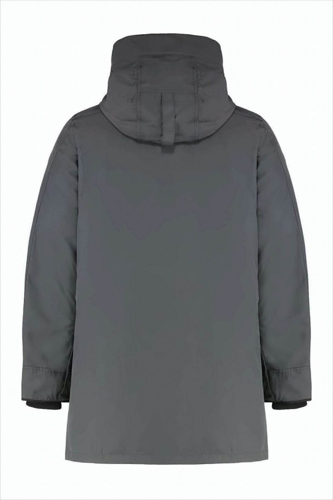 Insulated Grey Parka with Concealed Zipper