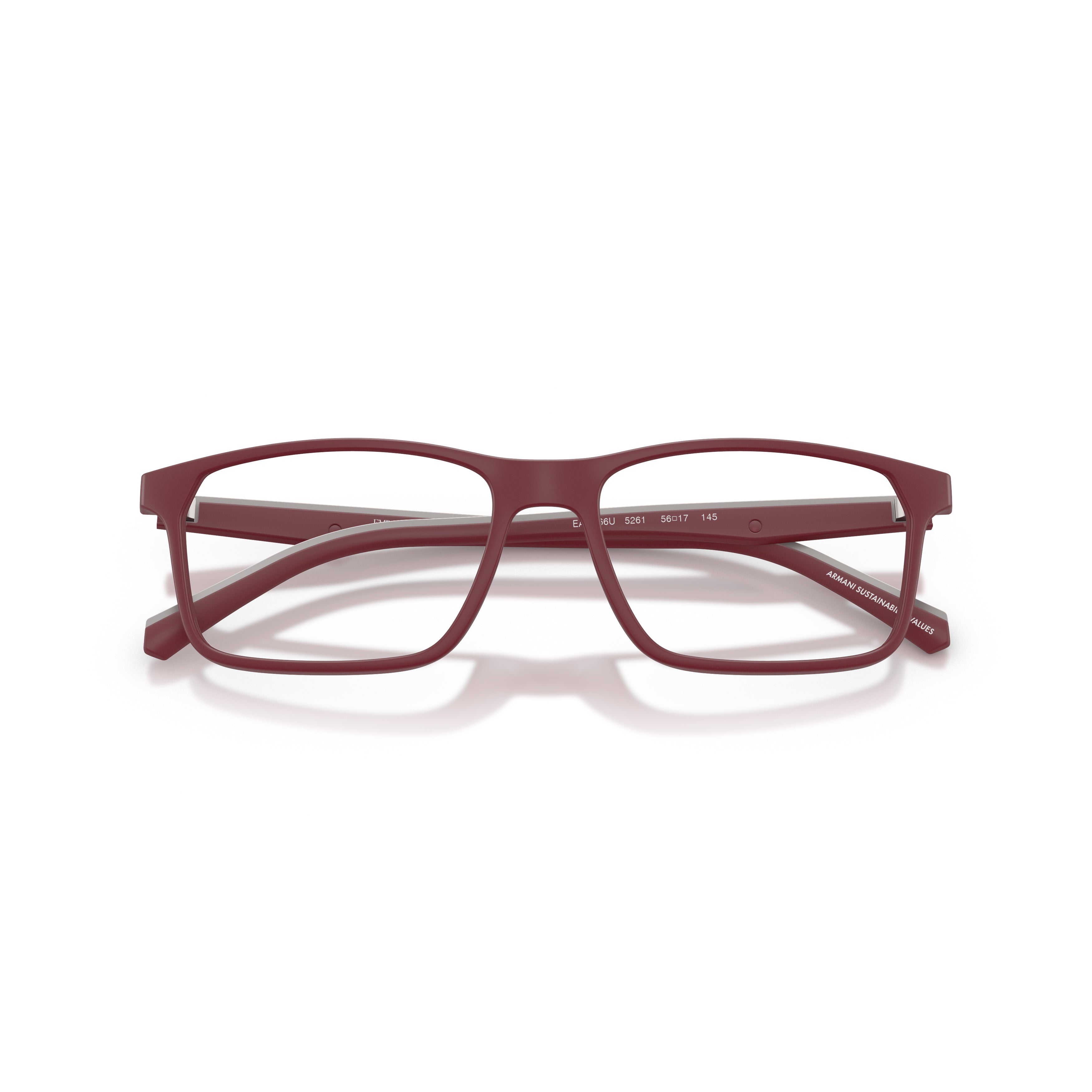 0ea3266u Rectangular Deep Burgundy Eyeglasses with Matte Finish