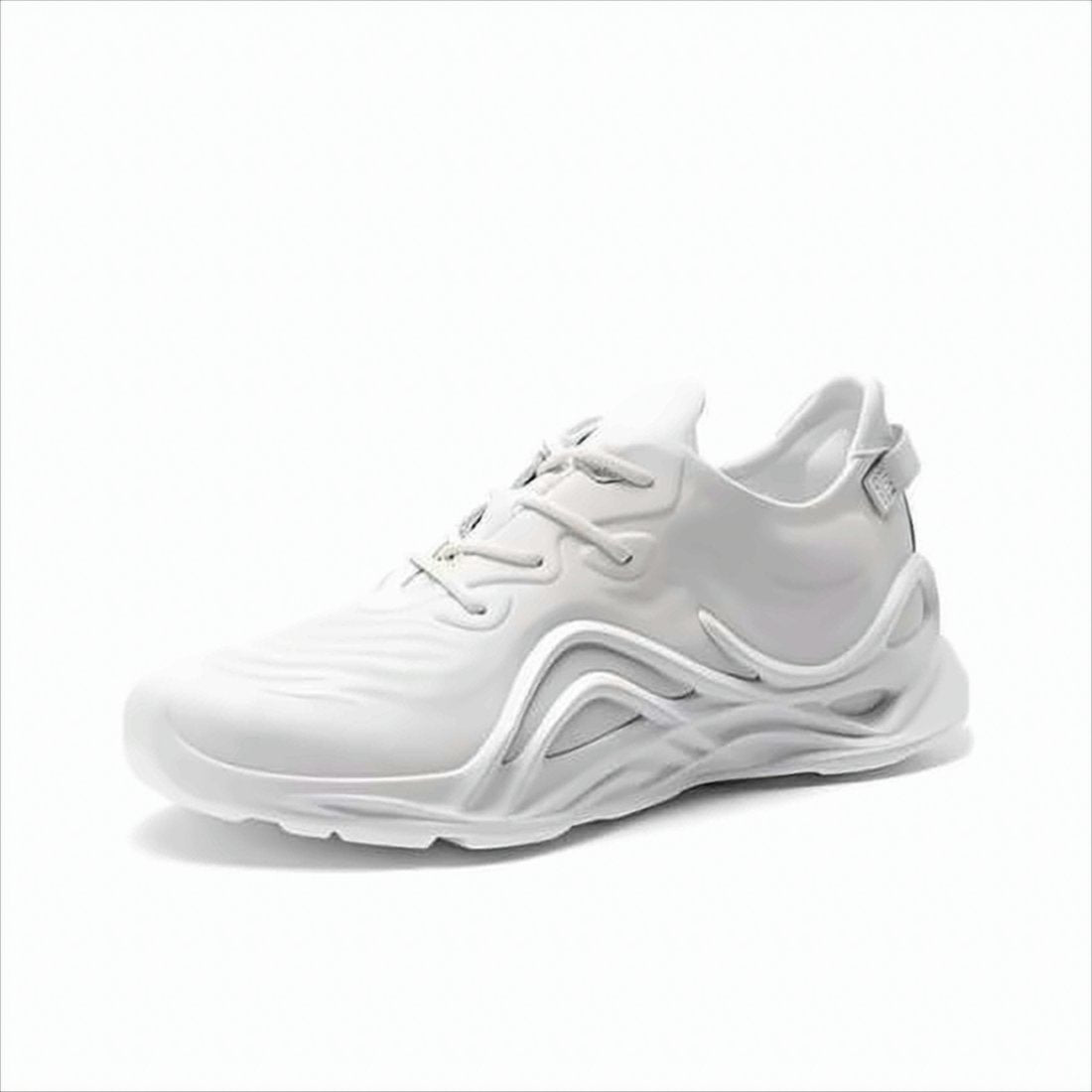 Sculpted White Sneakers with Textured Detailing