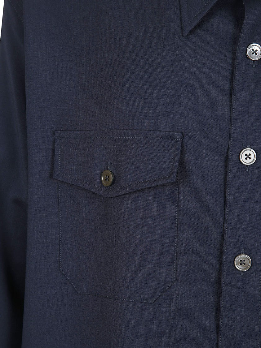 Long-Sleeved Casual Shirt With Button-Down Front