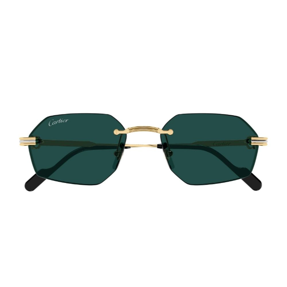 Rimless Geometric Sunglasses With Gold-Tone Metal Frame