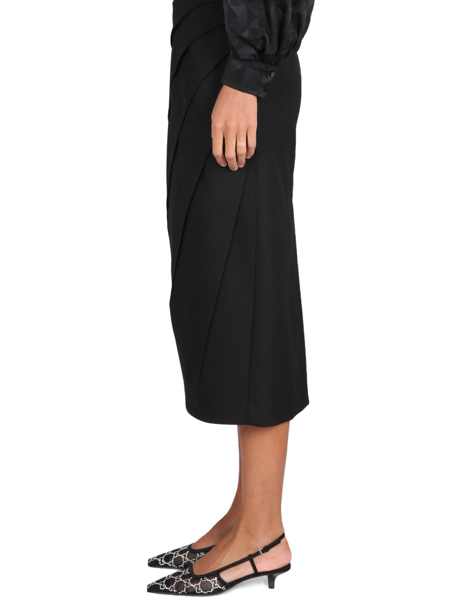 Classic Wool Skirt with Zipper Closure