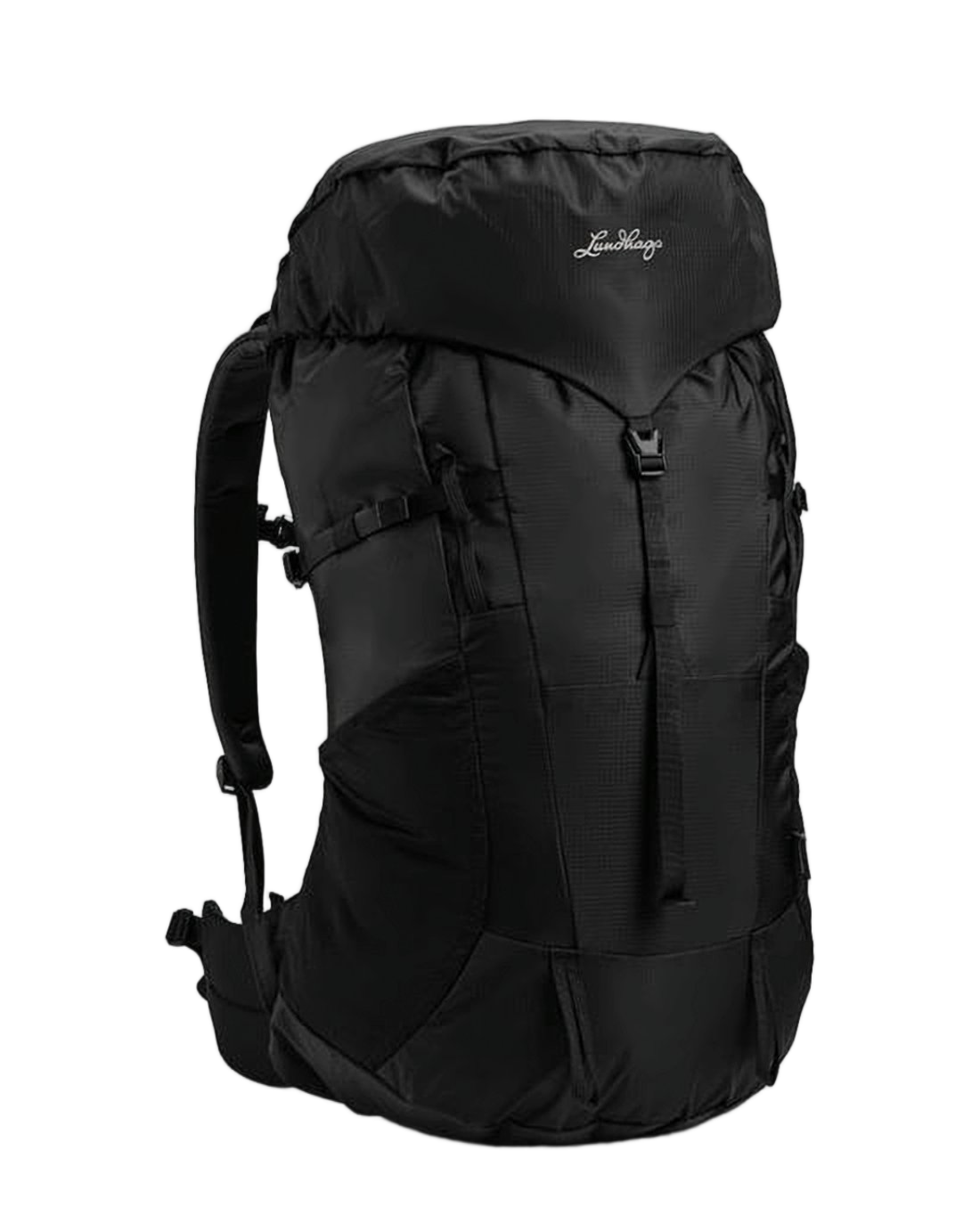 Streamlined Black Backpack with Multi-Compartment Design