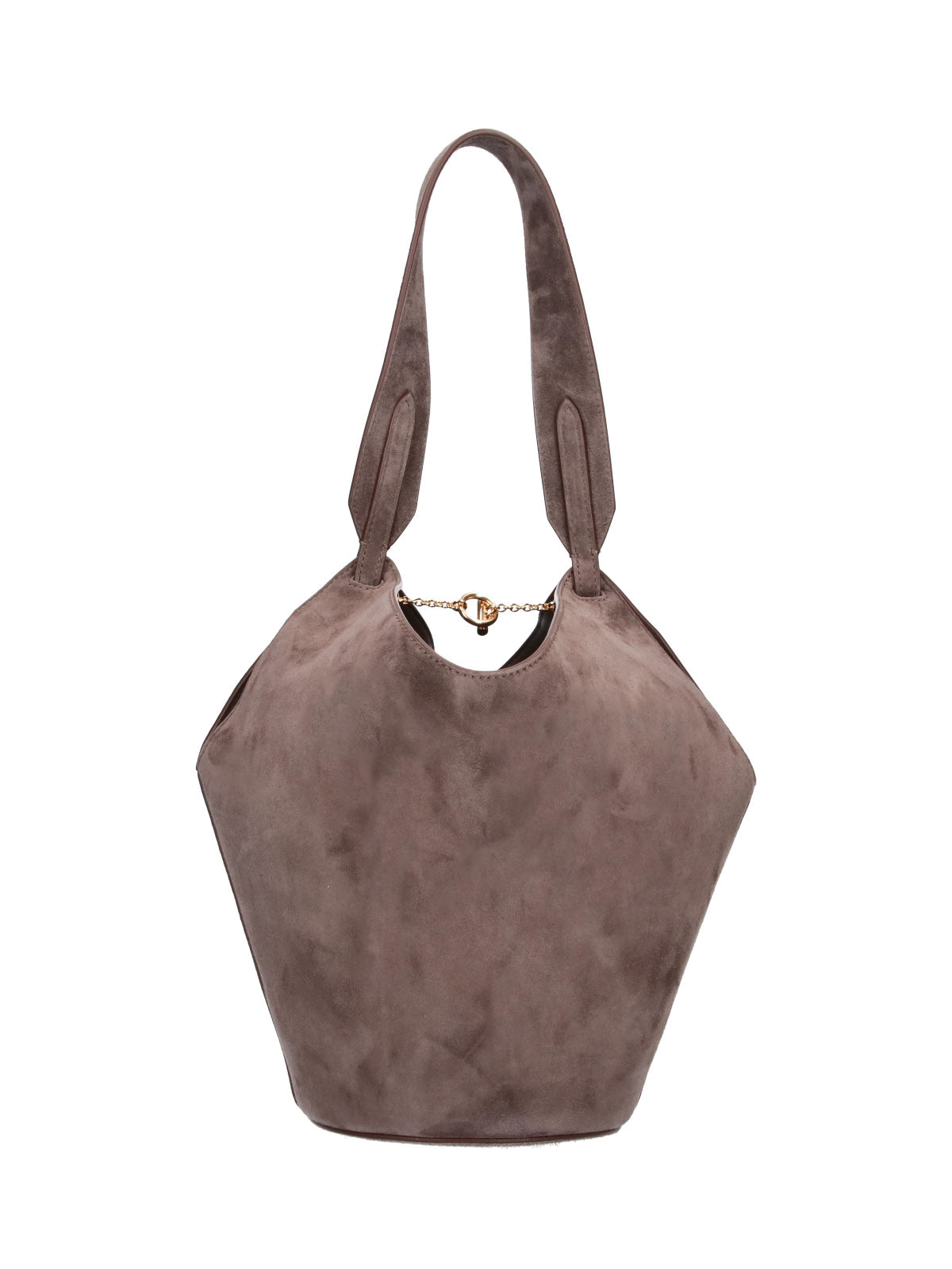 Taupe Lotus Mini Suede Tote