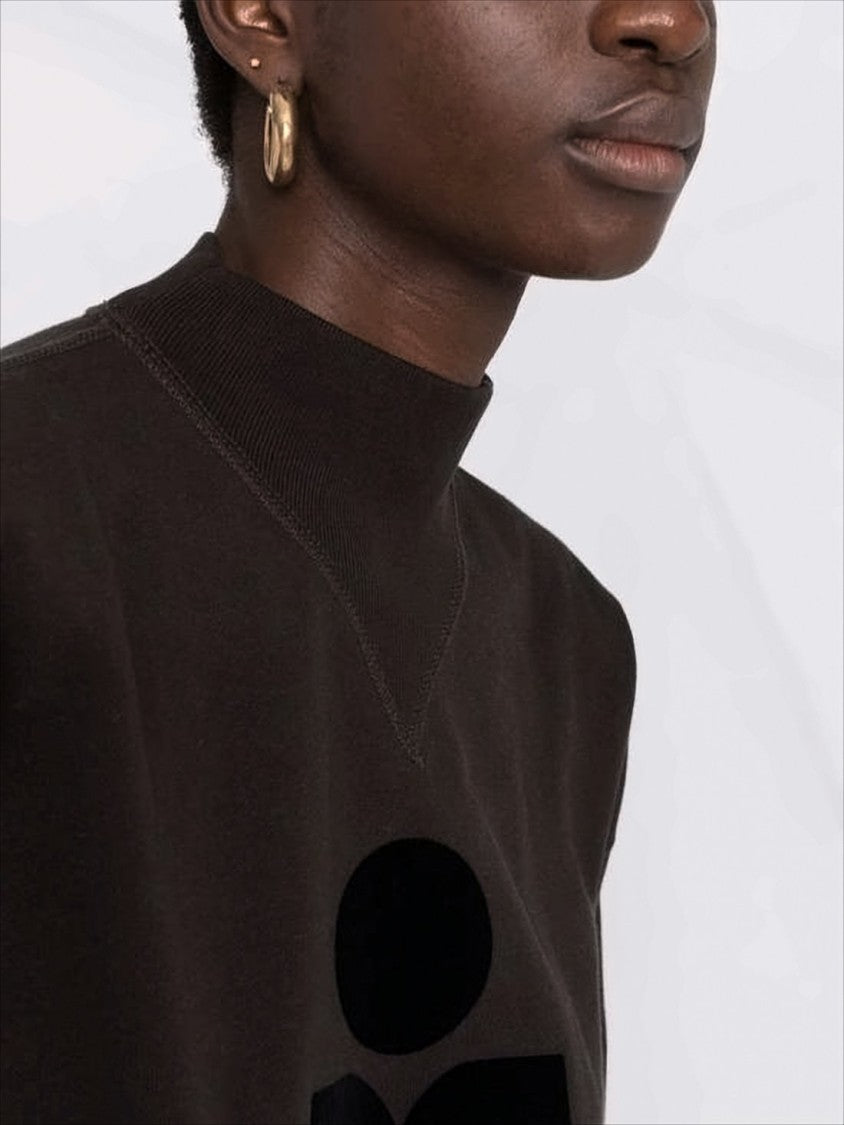 Long-Sleeve Top with High Neckline and Bold Logo