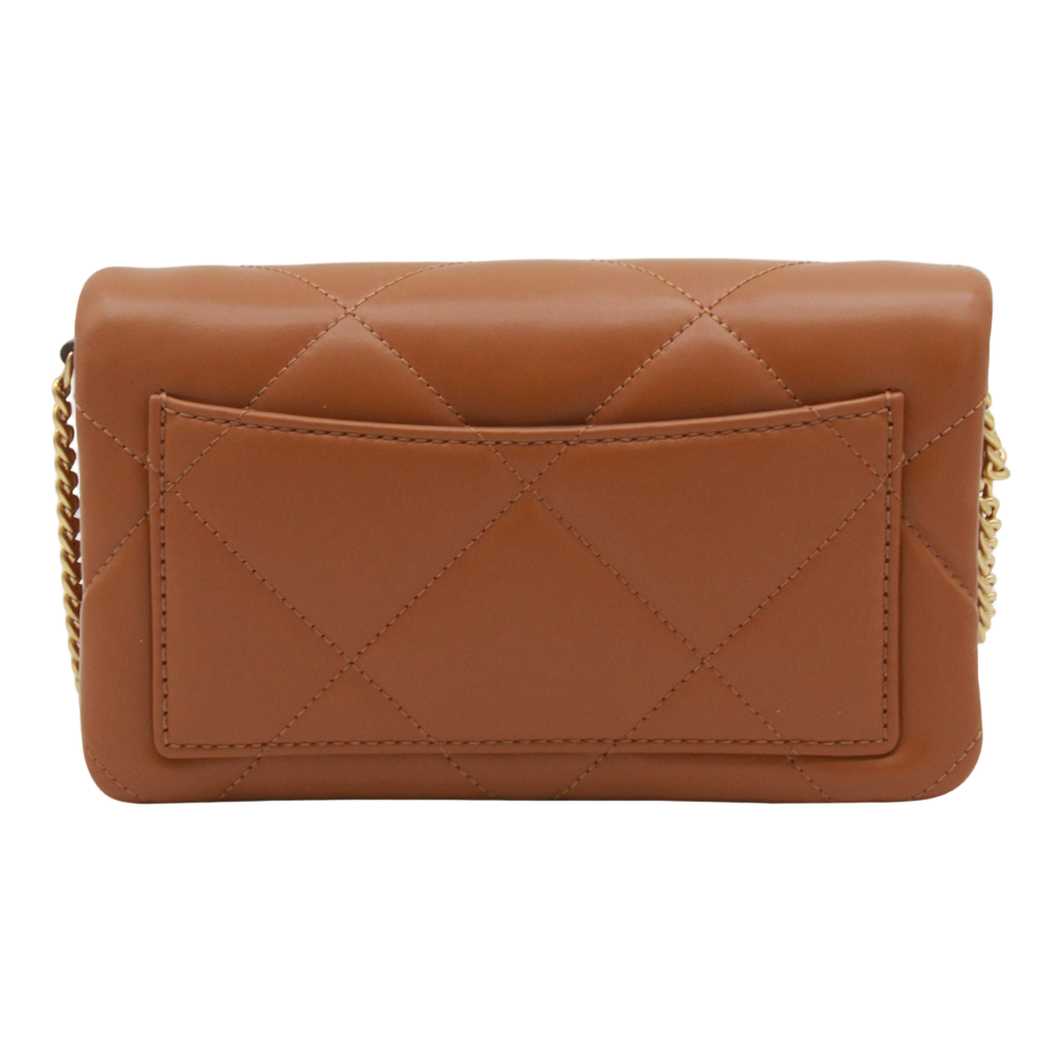 Rectangular Quilted Brown Leather Bag