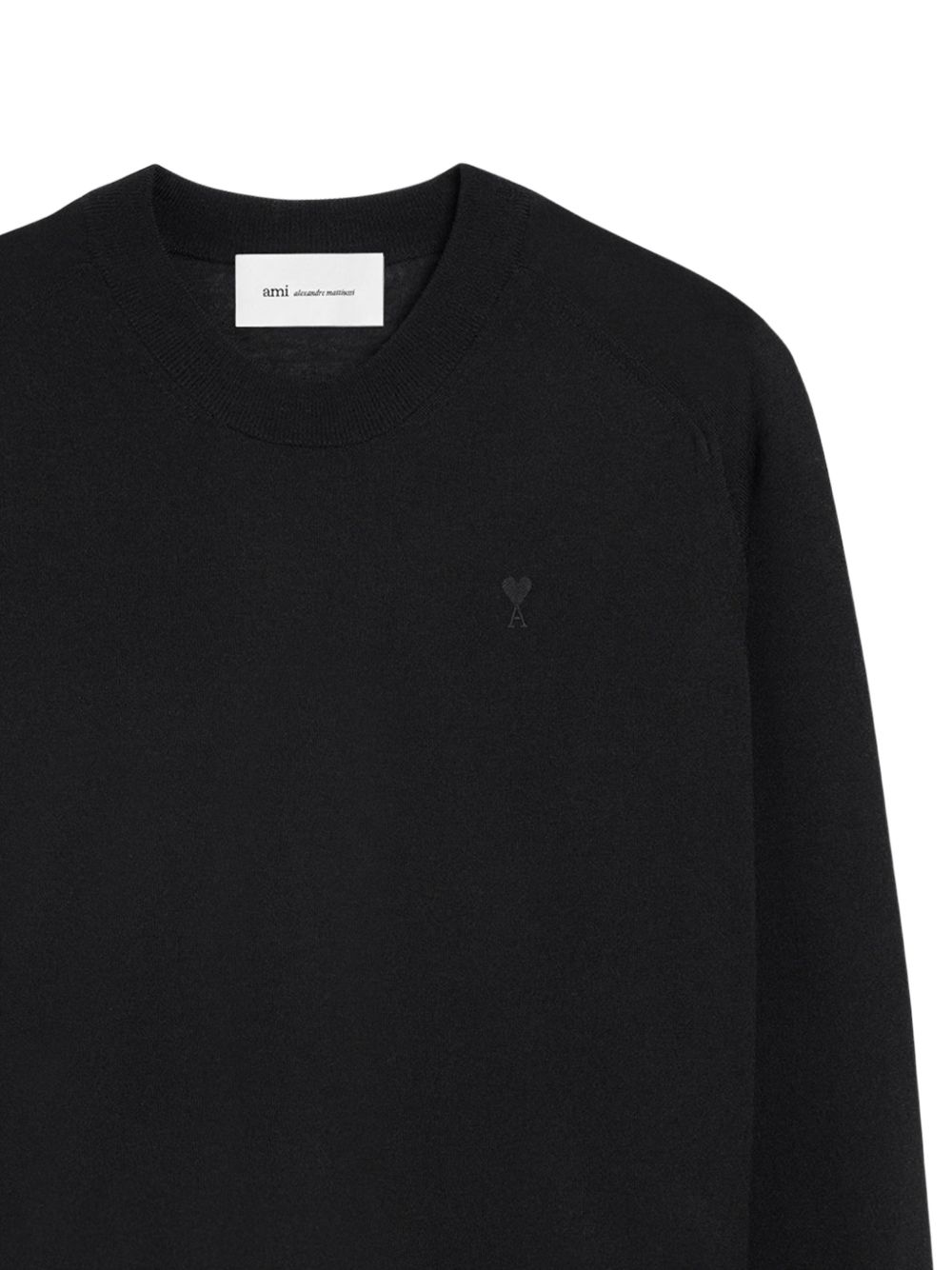 Black Round Neck Long Sleeve Logo Sweatshirt
