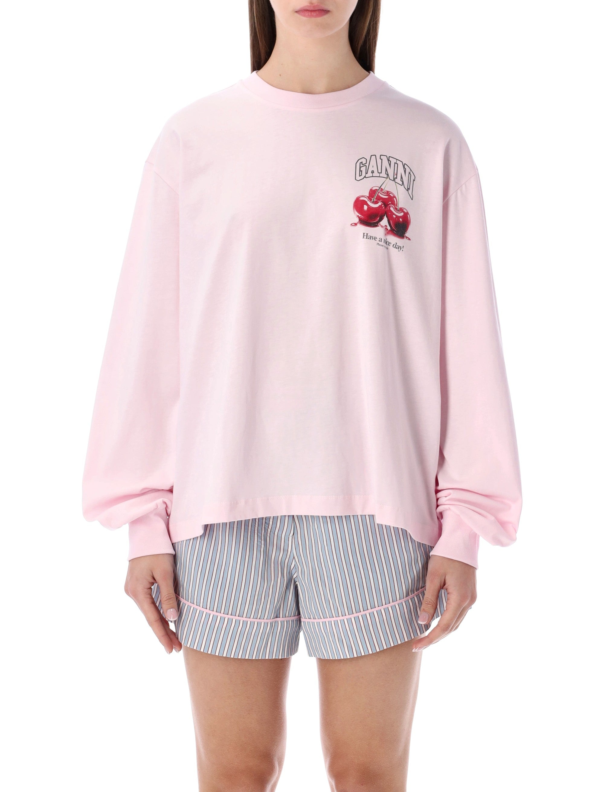 Pink Cherry Long-Sleeve T-Shirt
