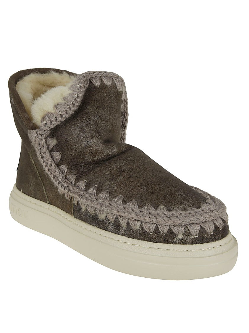 Textured Suede-Like Ankle Boots with Plush Interior