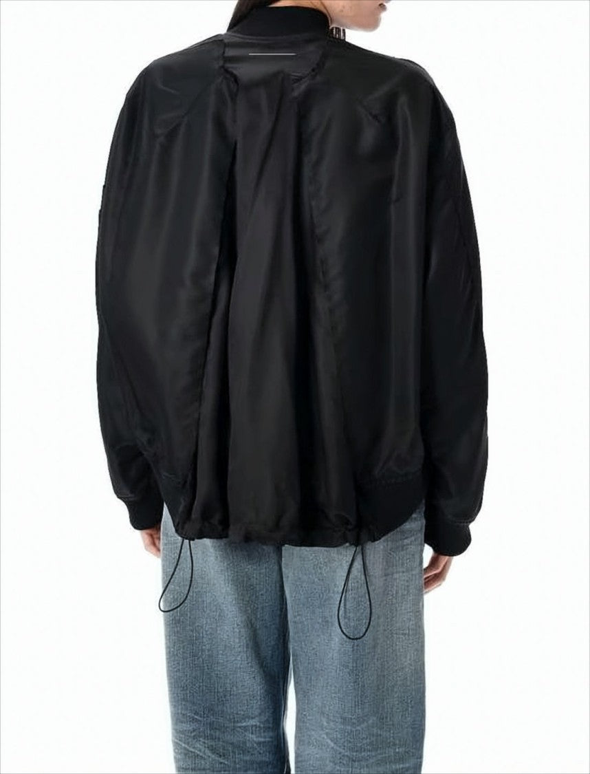 Cropped Boxy Jacket with Shiny Polyamide Exterior