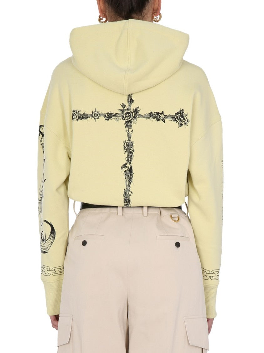 Artistic Oversize Sweatshirt With Drawstring Hood