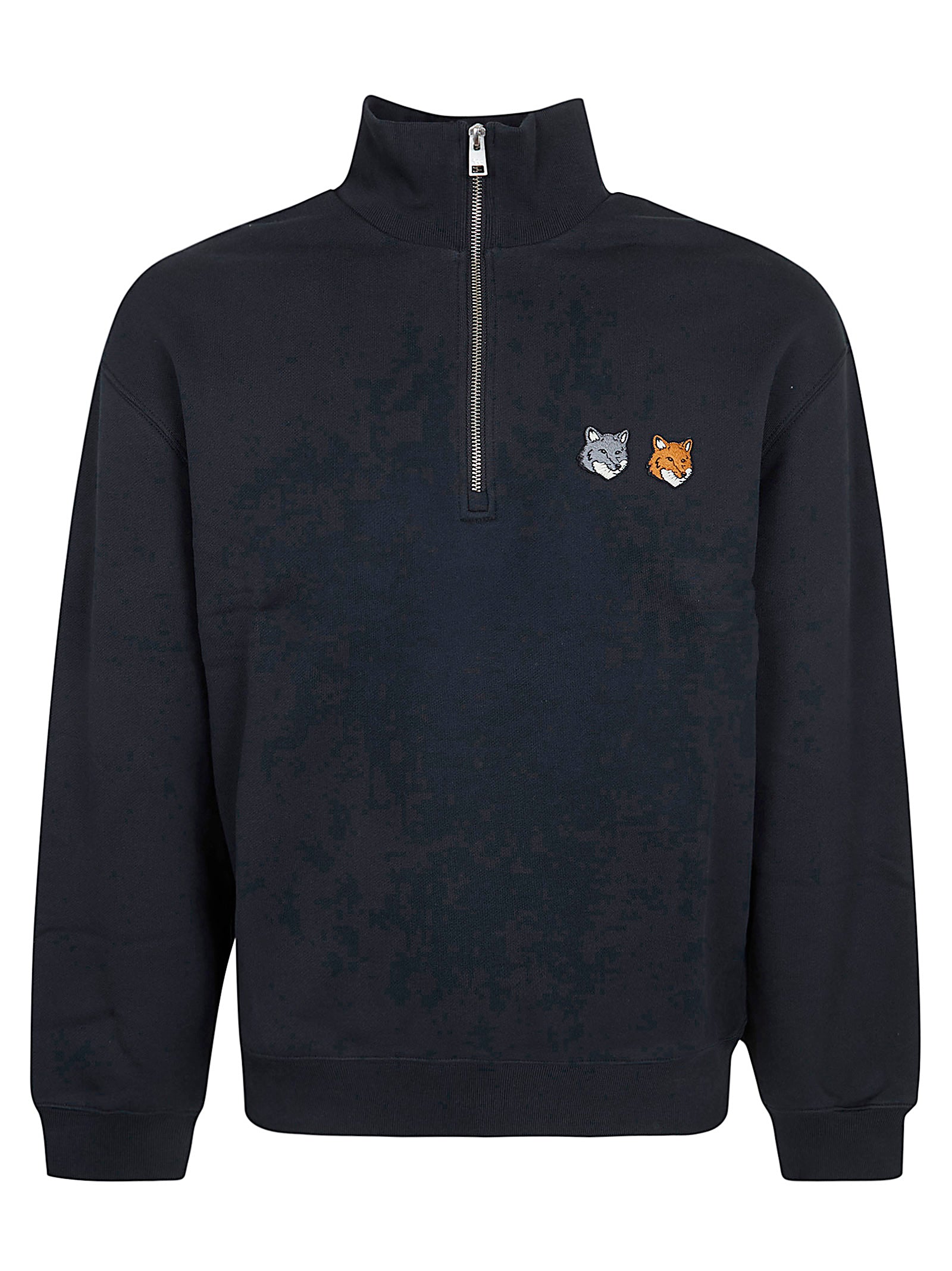 Casual Black Half-Zip Sweatshirt