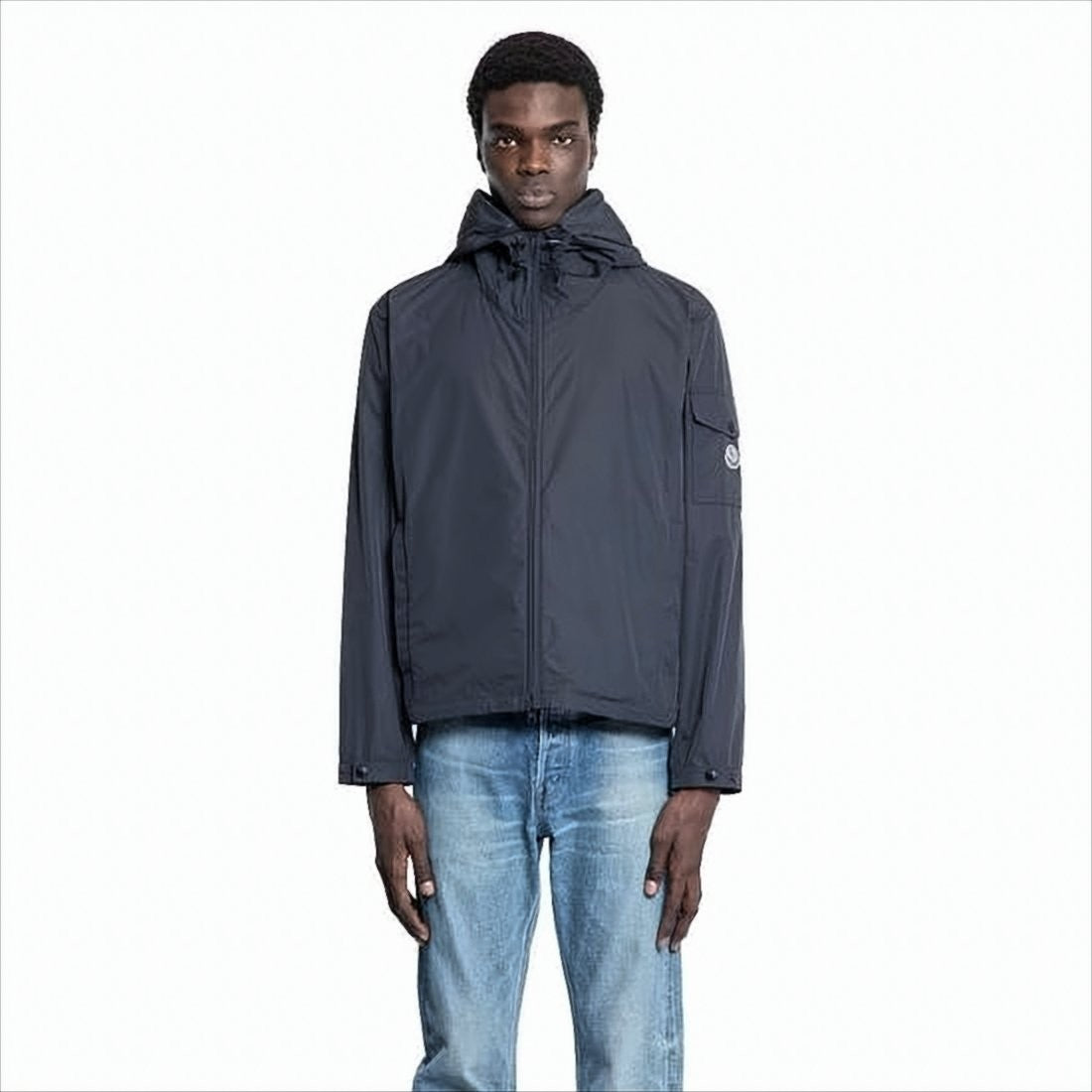 Lightweight Black Jacket with Adjustable Hood