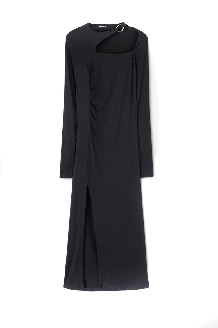 Black Midi Dress With Side Slit