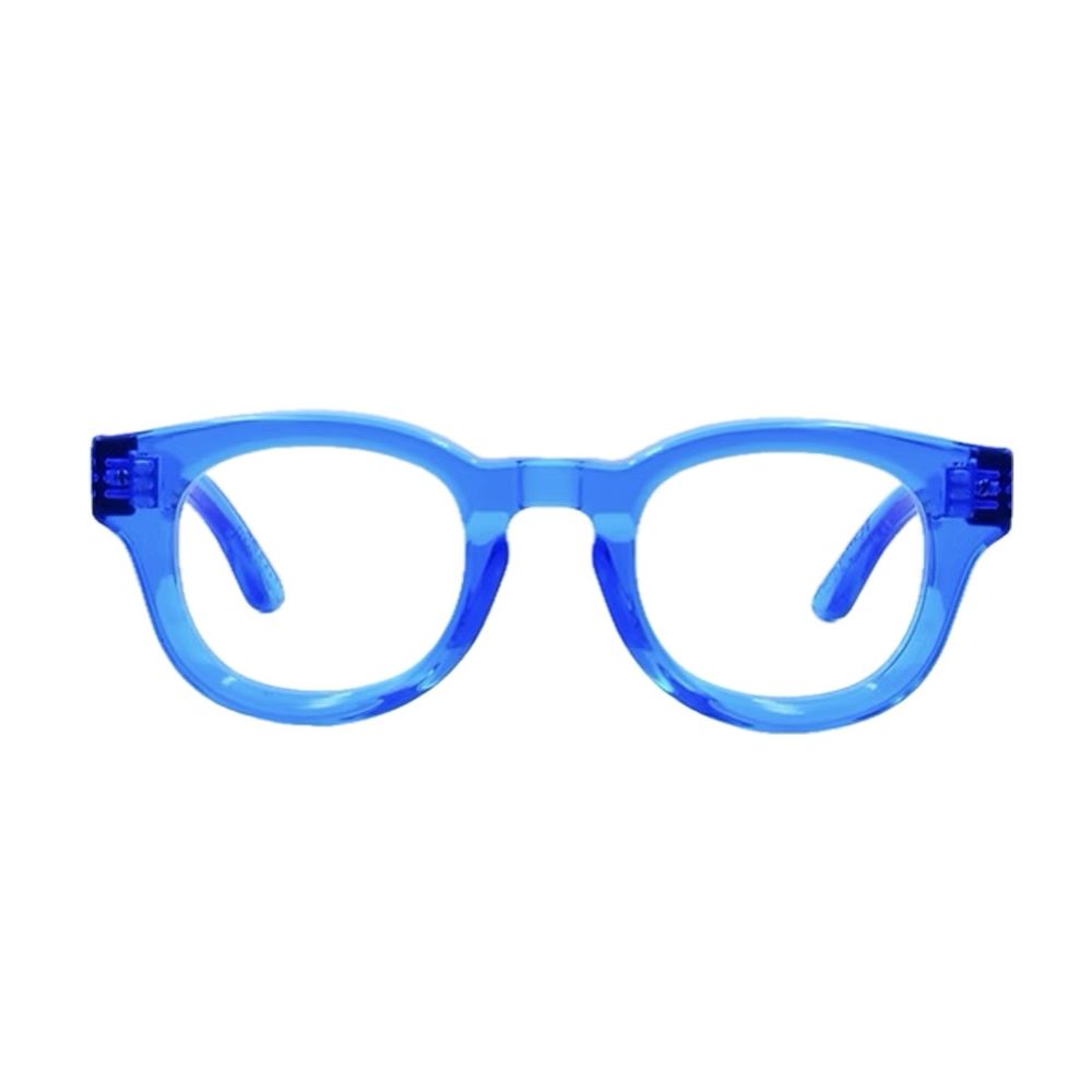 Krystal Able Phantos-Shaped Transparent Blue Acrylic Eyewear