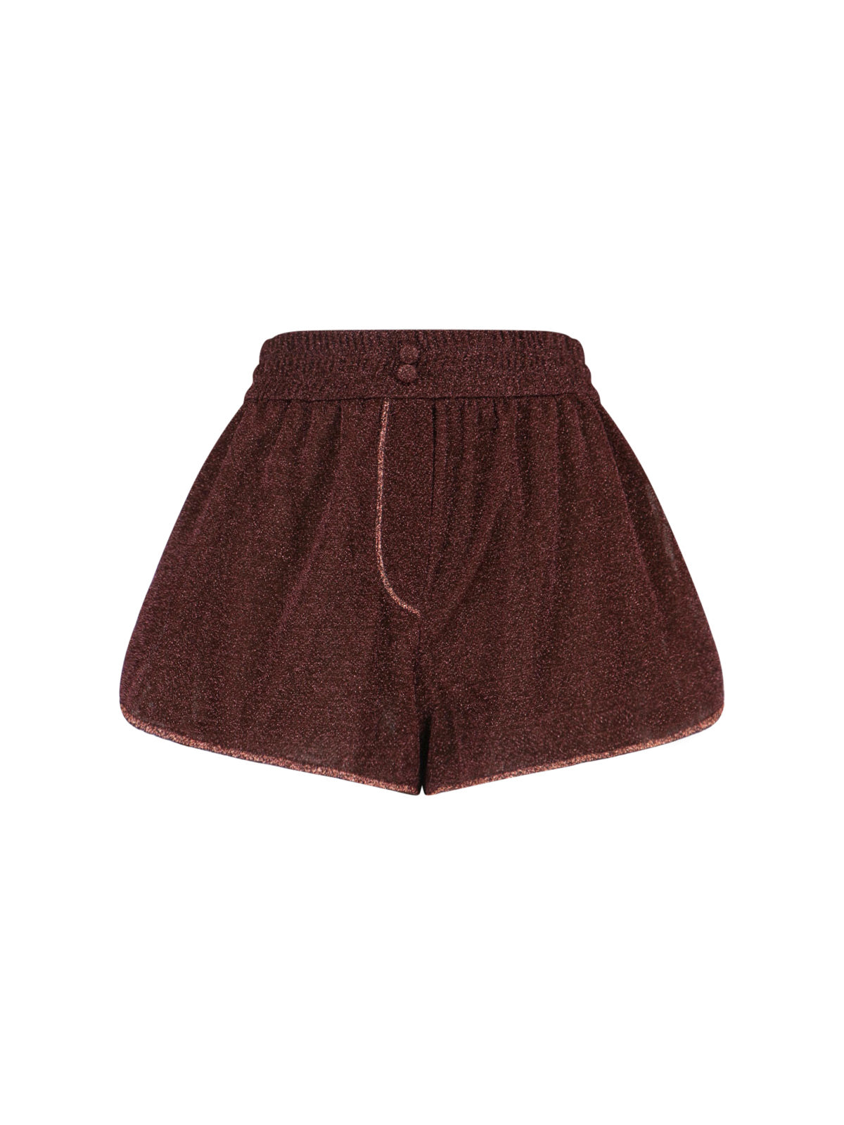 "Lumière" Oseree Shorts In Brown Metallic Semi-Sheer Fabric
