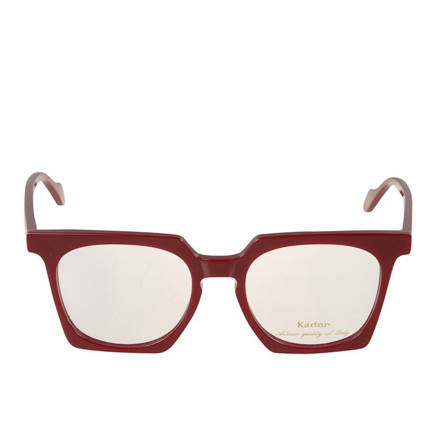 Maya Light Deep Red Square Frame Eyeglasses