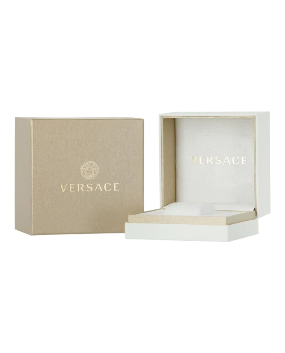 Versace V-Code Bracelet Watch With Black Guilloche Dial