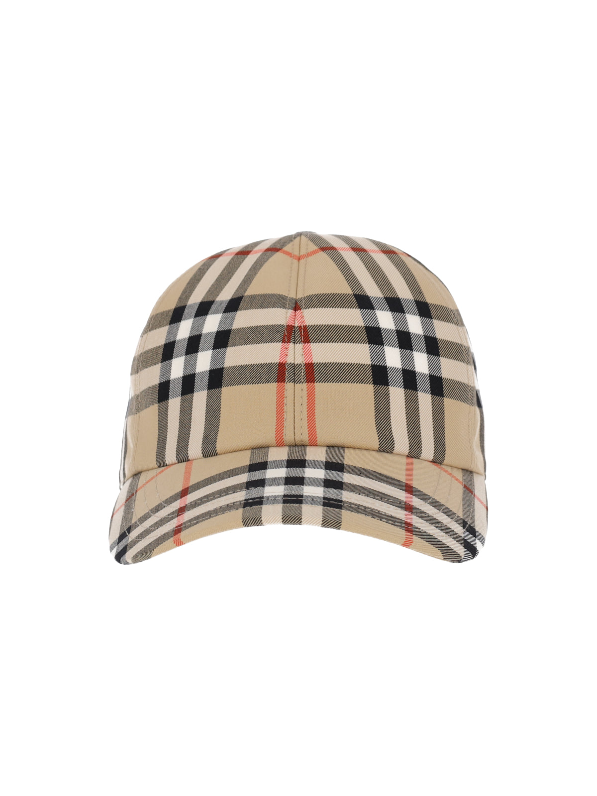 Beige Check Baseball Cap