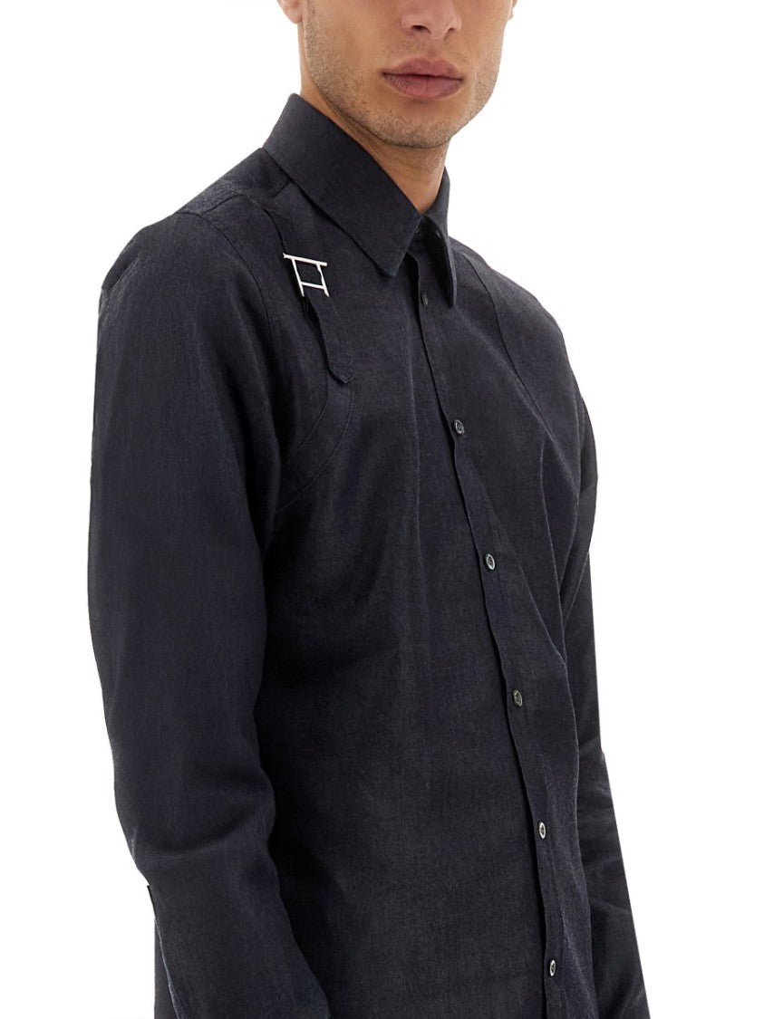 Harness Shirt With Unique T Buckle Detail