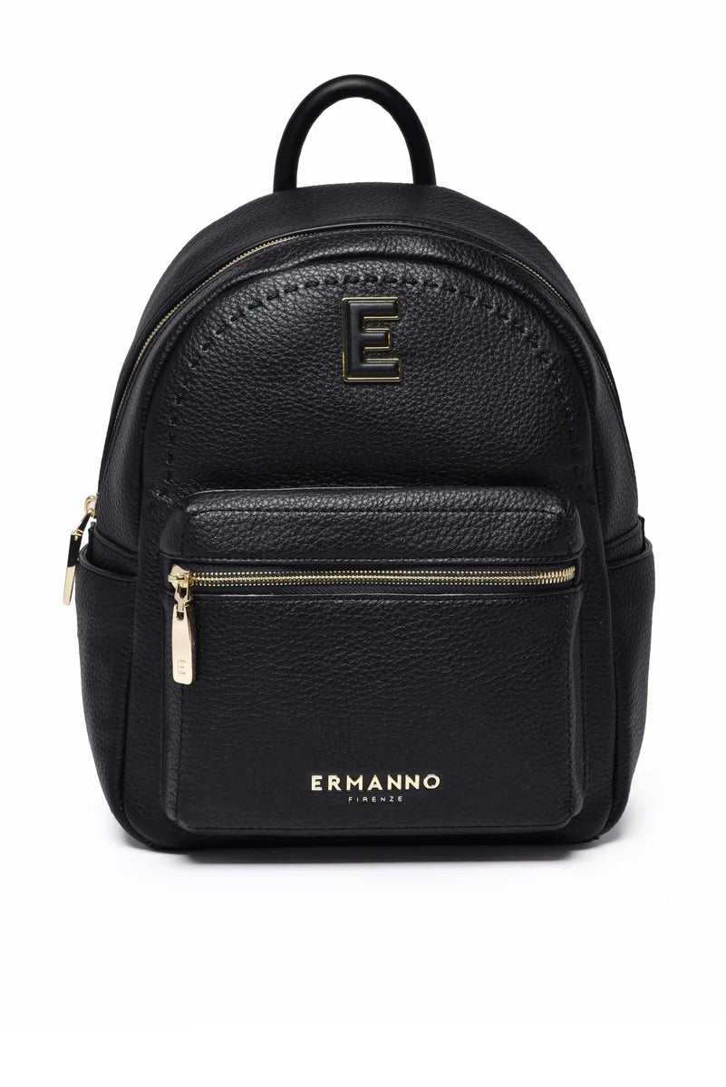 Black Polyurethane Backpack