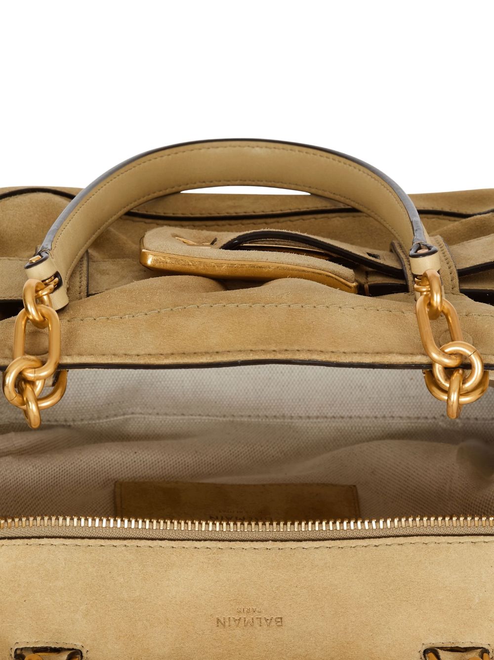 Beige Handbag With Buckle Detail