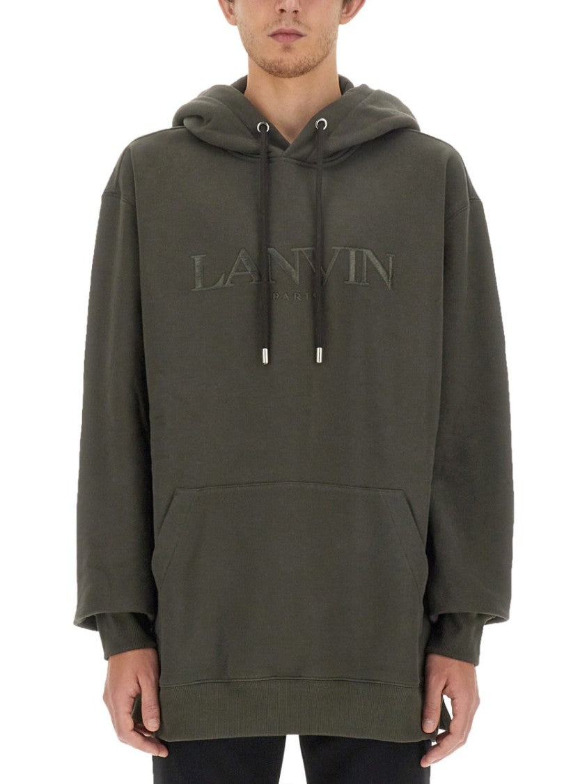 Relaxed Fit Oversized Sweatshirt With Embossed Logo