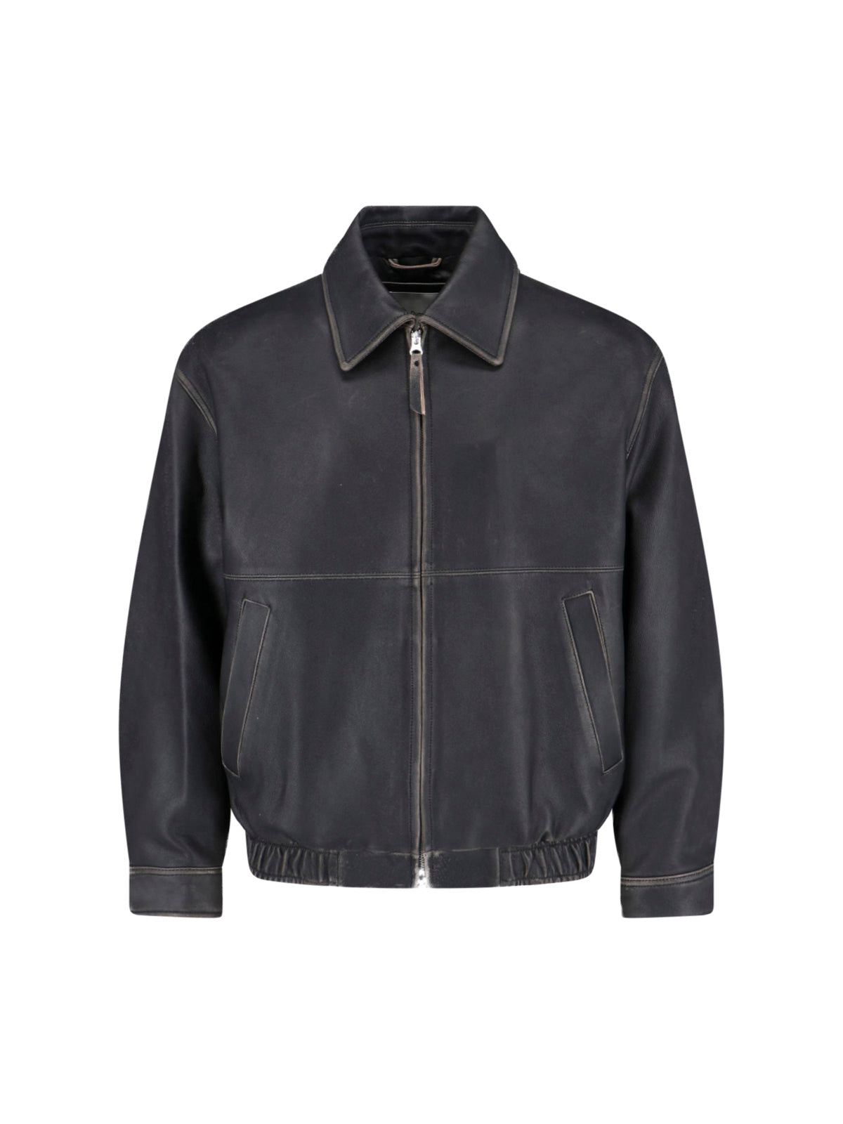 Black Lambskin Bomber Jacket