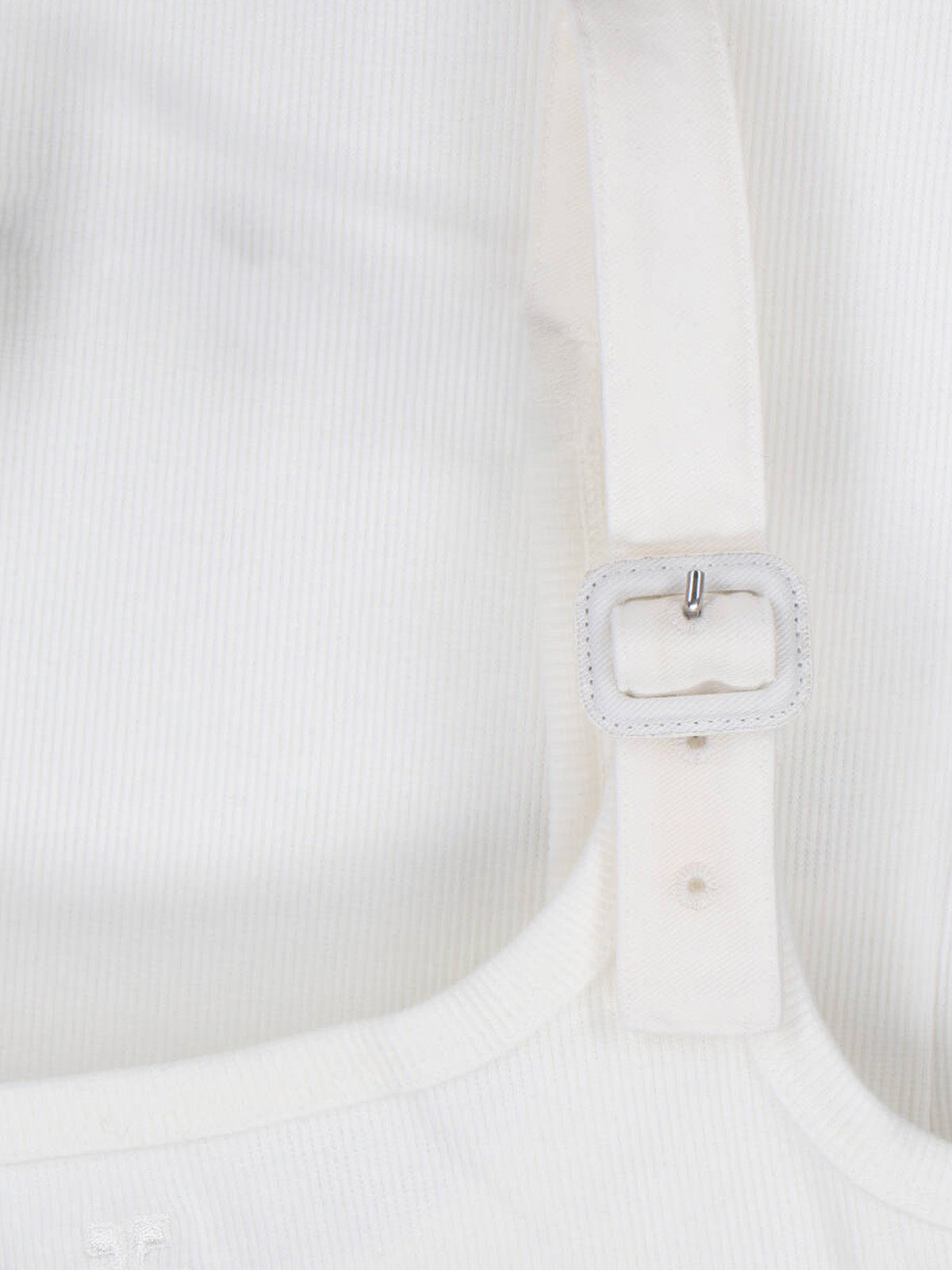Fitted White Top With Classic Neckline