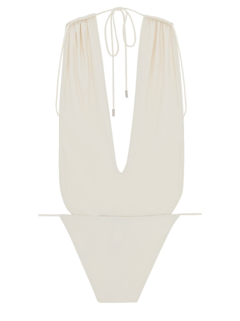 Deep Plunge Neckline One-Piece Swimsuit