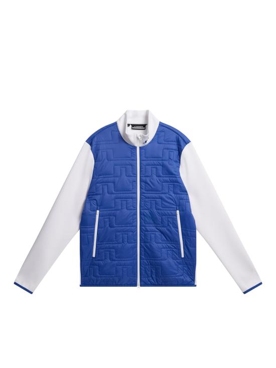Quilted Front Panel Casual Jacket with Geometric Design