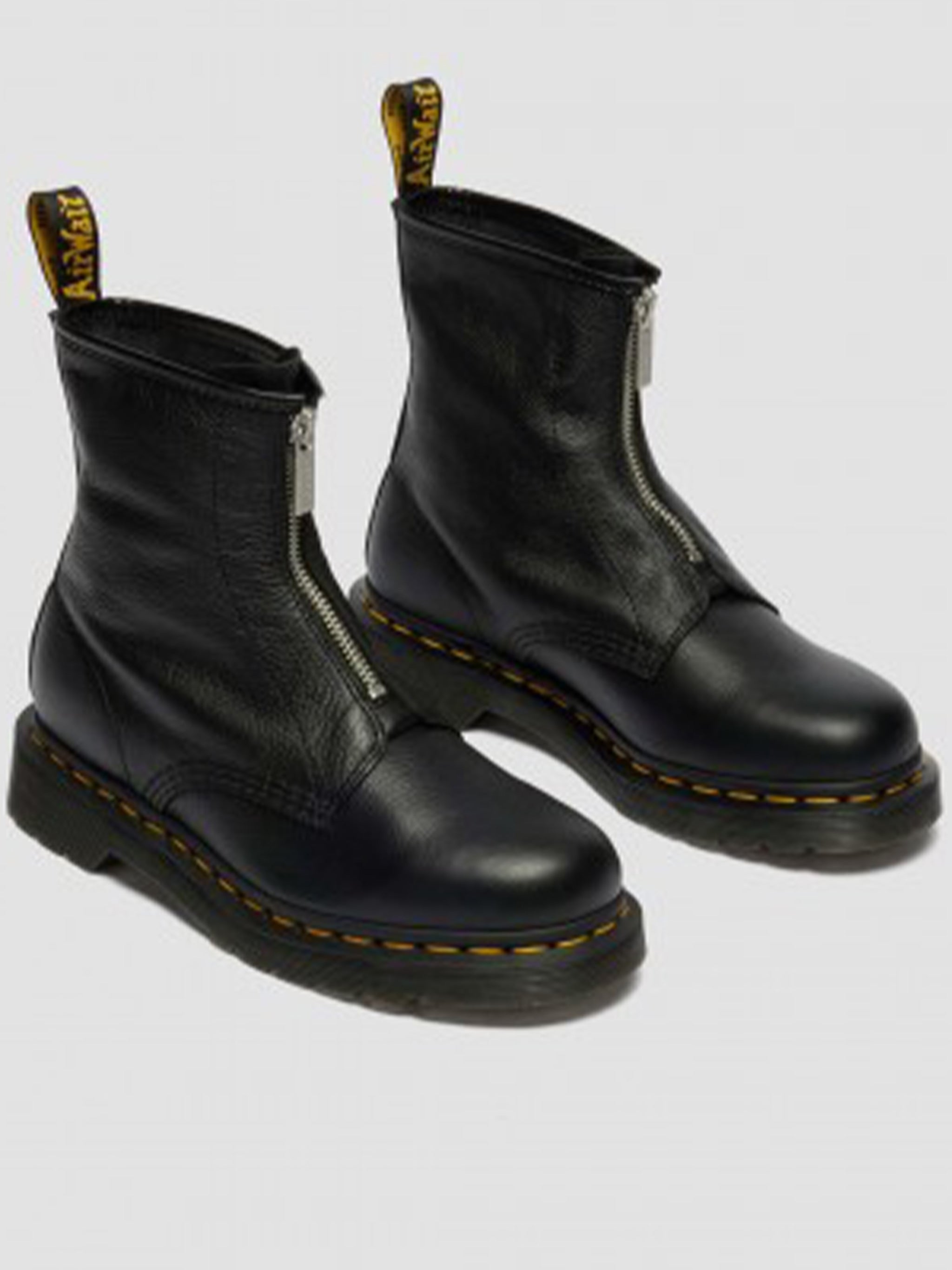 1460 Smooth Black Leather Zip Boots